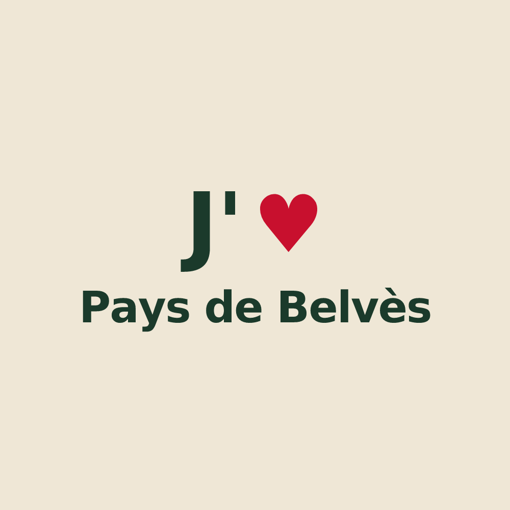 Tote bag personnalisé Pays de Belvès — design J'aime Pays de Belvès