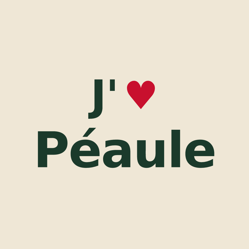 Tote bag personnalisé Péaule — design J'aime Péaule