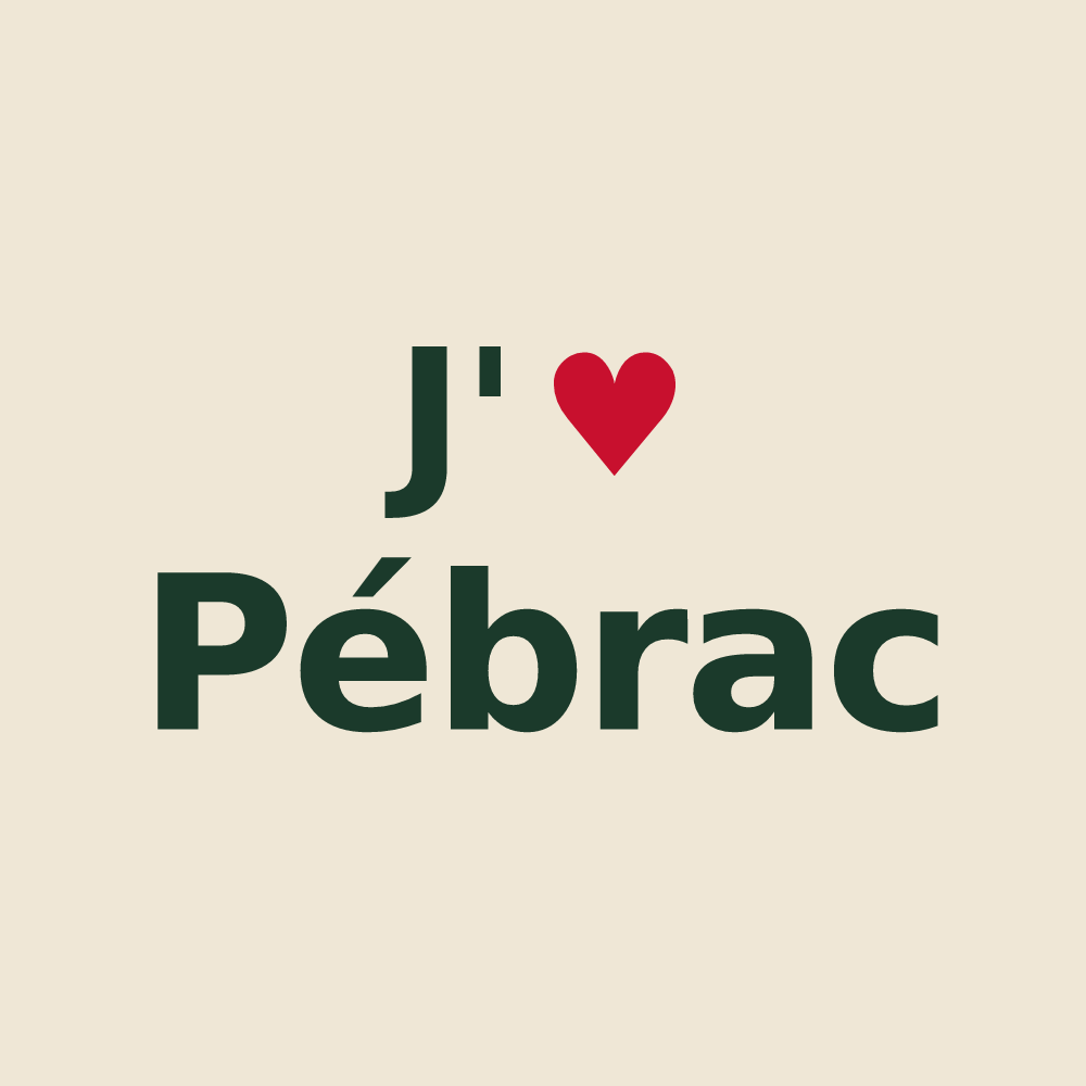Tote bag personnalisé Pébrac — design J'aime Pébrac
