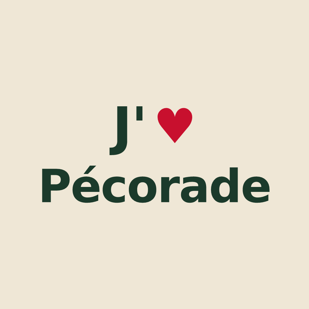 Tote bag personnalisé Pécorade — design J'aime Pécorade