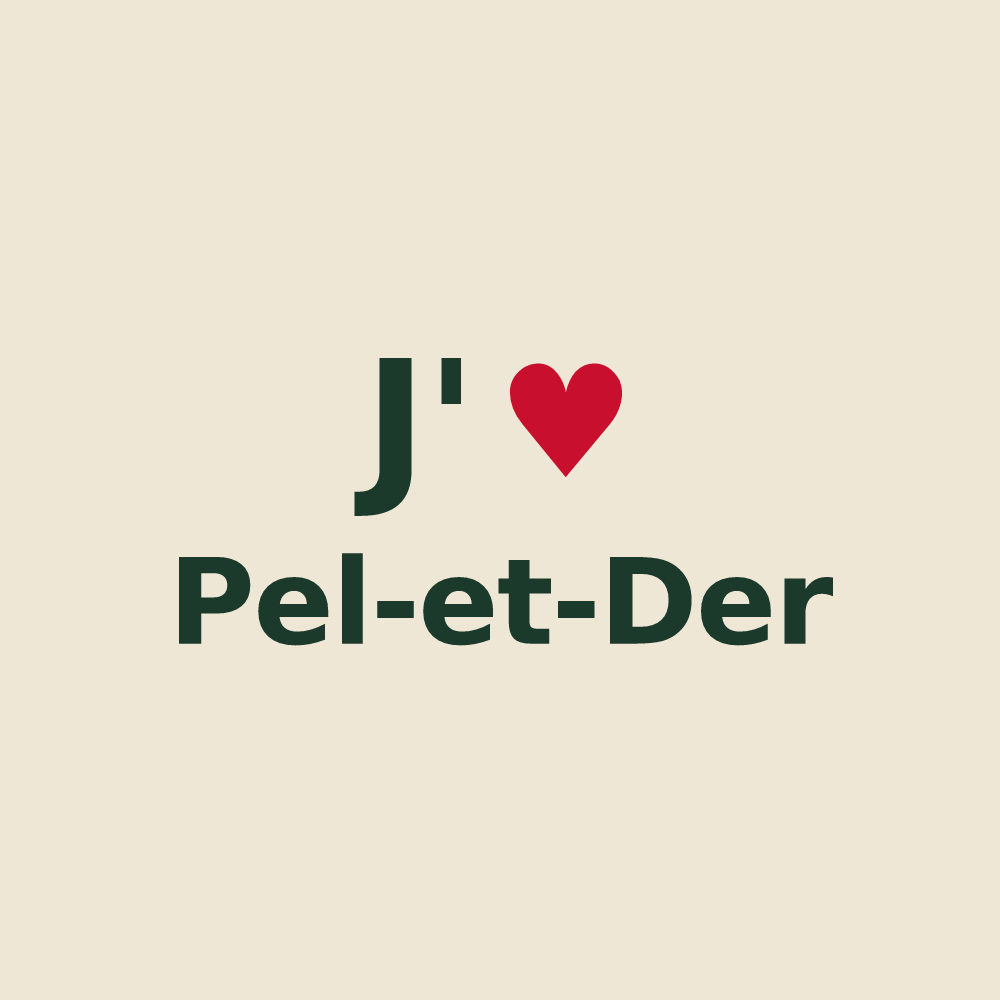 Tote bag personnalisé Pel-et-Der — design J'aime Pel-et-Der
