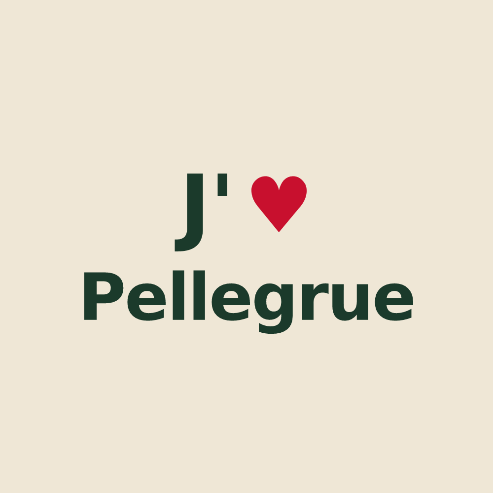 Tote bag personnalisé Pellegrue — design « J'aime Pellegrue » imprimé sur le tote bag
