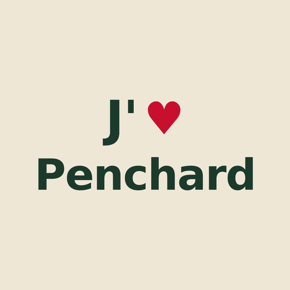 Tote bag personnalisé Penchard — design « J'aime Penchard » imprimé sur le tote bag