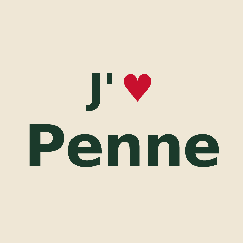 Tote bag personnalisé Penne — design J'aime Penne