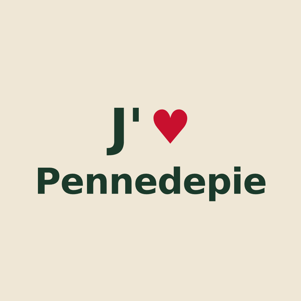 Tote bag personnalisé Pennedepie — design J'aime Pennedepie