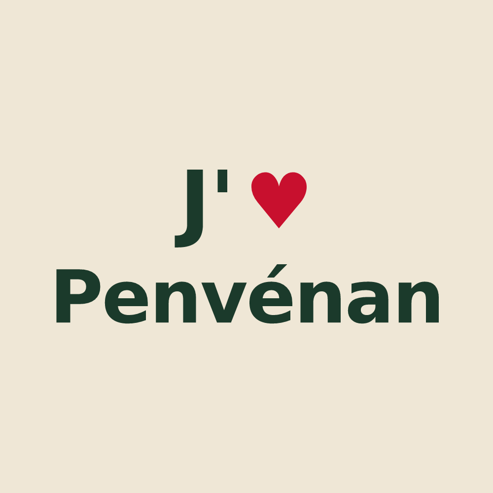 Tote bag personnalisé Penvénan — design J'aime Penvénan