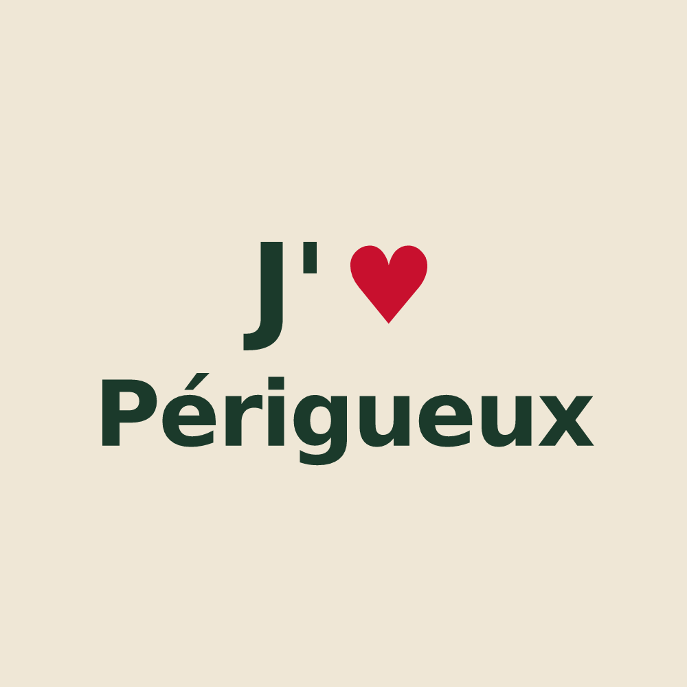 Tote bag personnalisé Périgueux — design « J'aime Périgueux » imprimé sur le tote bag