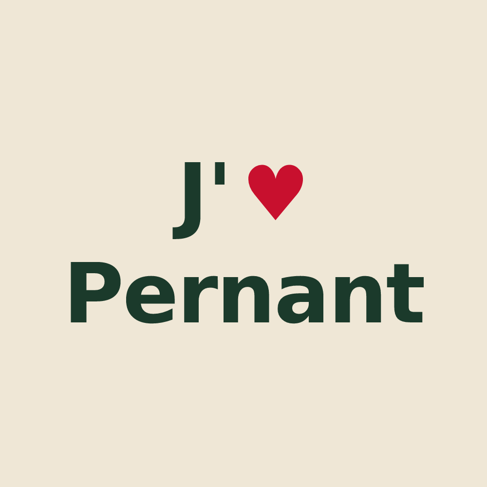Tote bag personnalisé Pernant — design J'aime Pernant