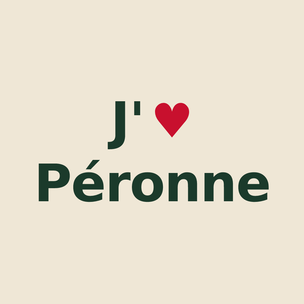 Tote bag personnalisé Péronne — design « J'aime Péronne » imprimé sur le tote bag