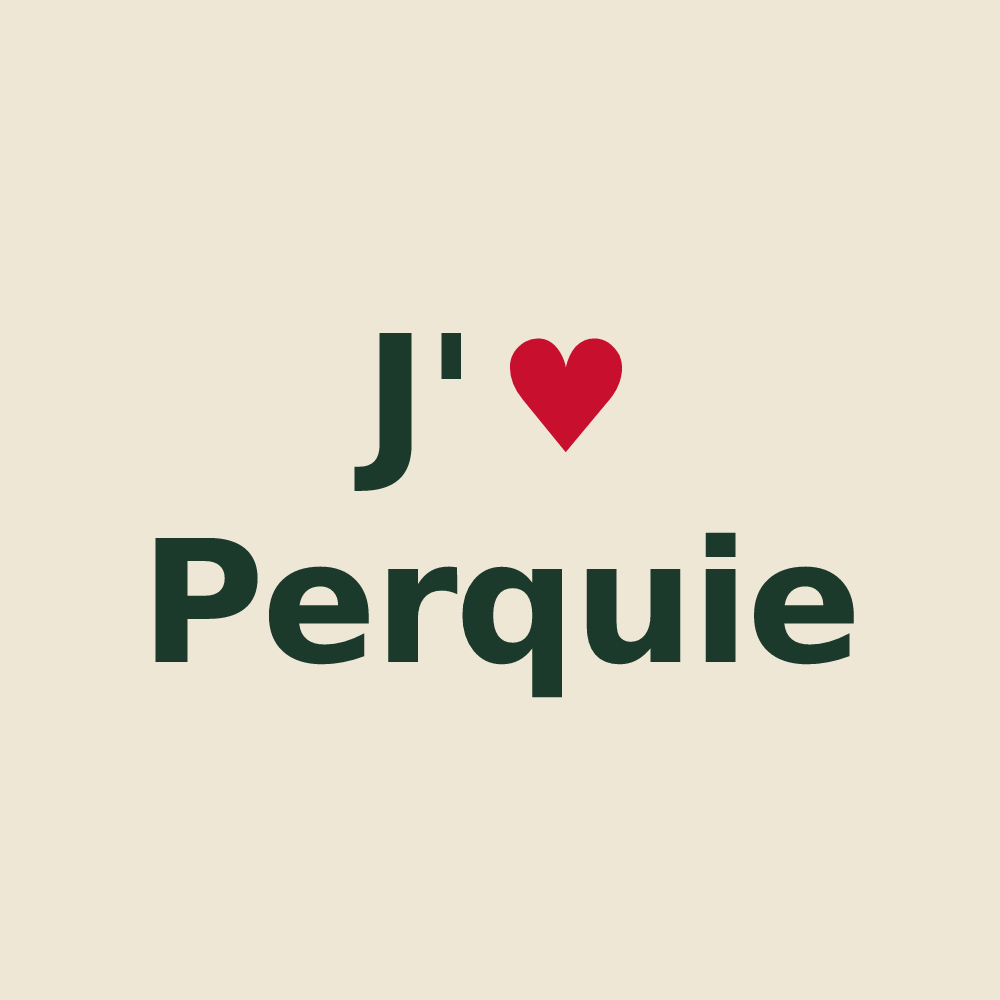 Tote bag personnalisé Perquie — design J'aime Perquie