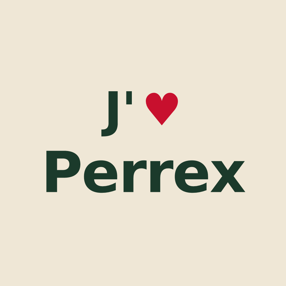 Tote bag personnalisé Perrex — design J'aime Perrex