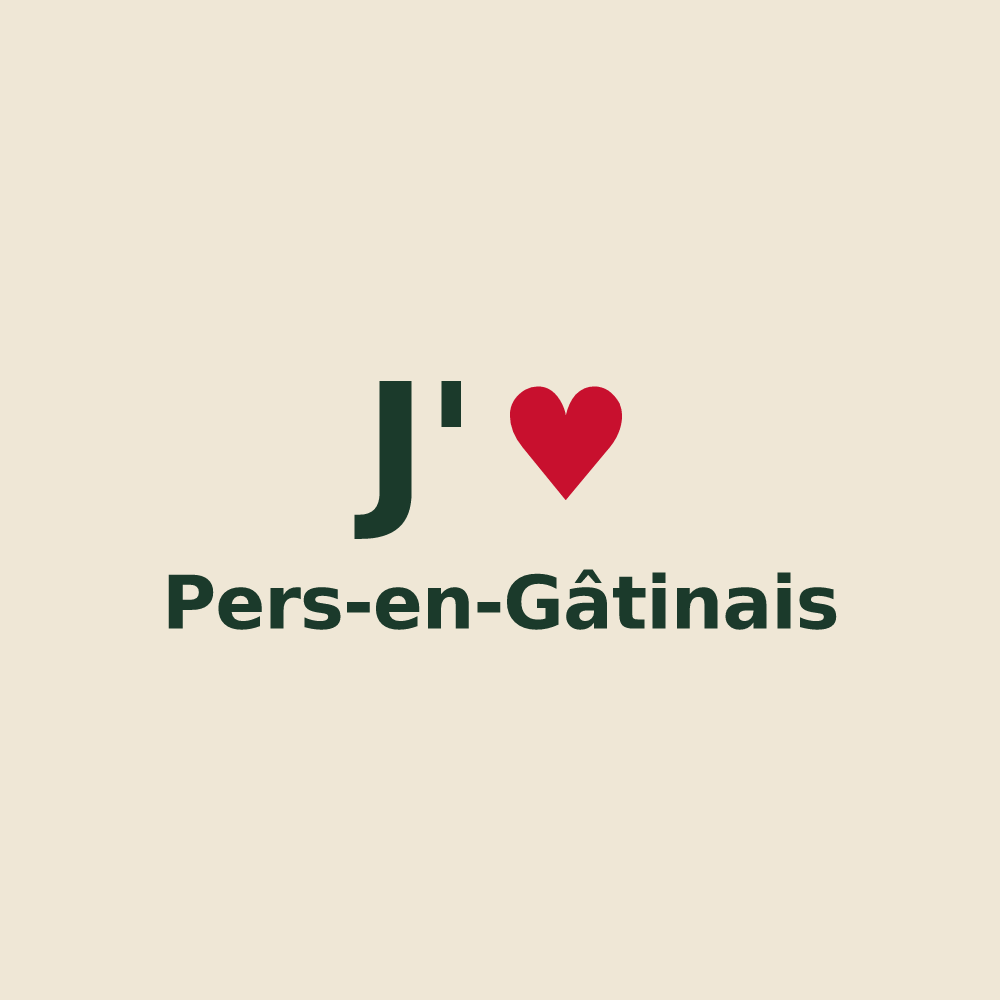 Tote bag personnalisé Pers-en-Gâtinais — design J'aime Pers-en-Gâtinais