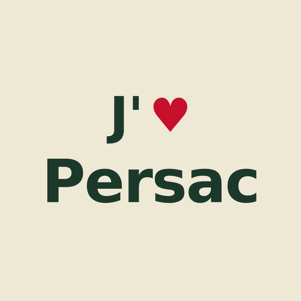 Tote bag personnalisé Persac — design J'aime Persac