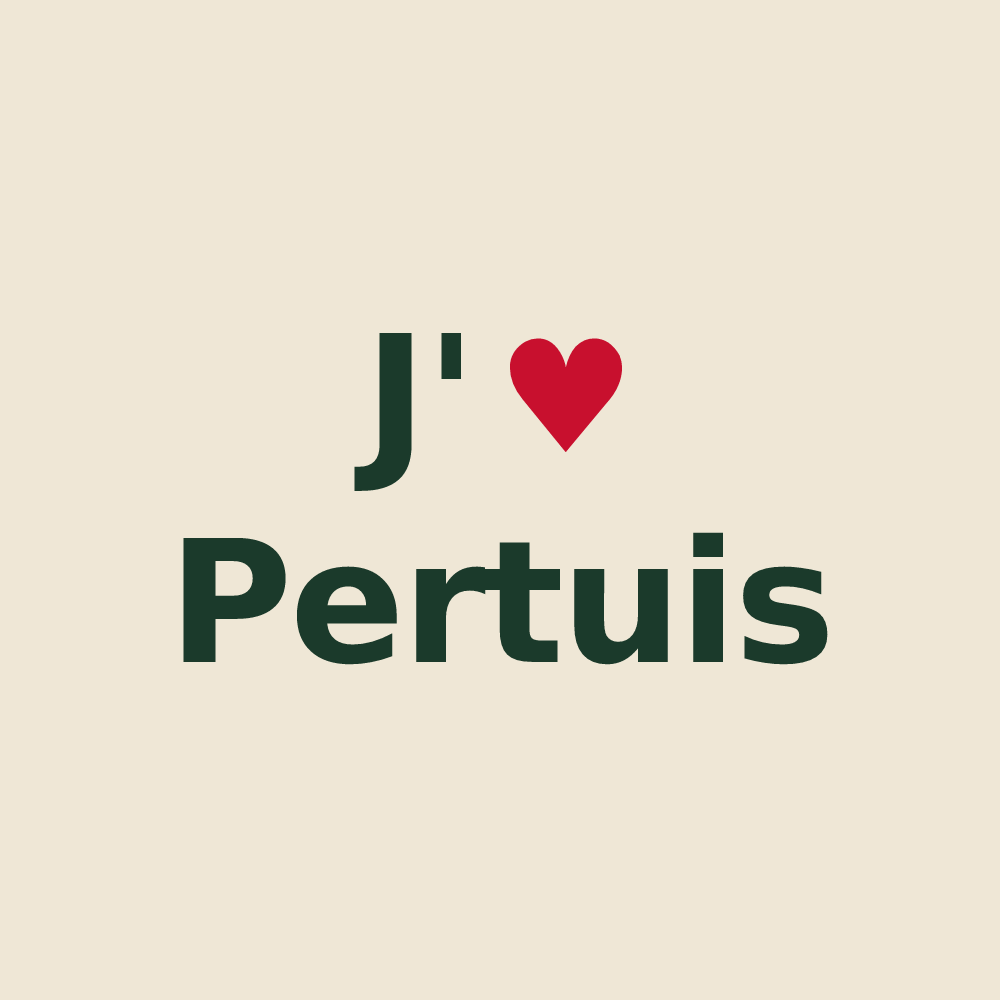 Tote bag personnalisé Pertuis — design J'aime Pertuis