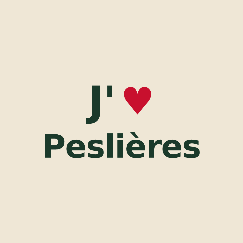 Tote bag personnalisé Peslières — design J'aime Peslières