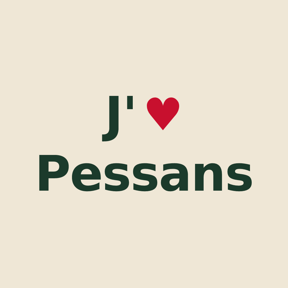 Tote bag personnalisé Pessans — design J'aime Pessans