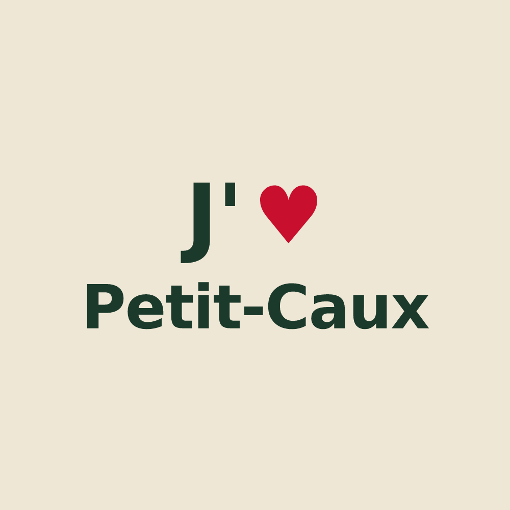 Tote bag personnalisé Petit-Caux — design J'aime Petit-Caux