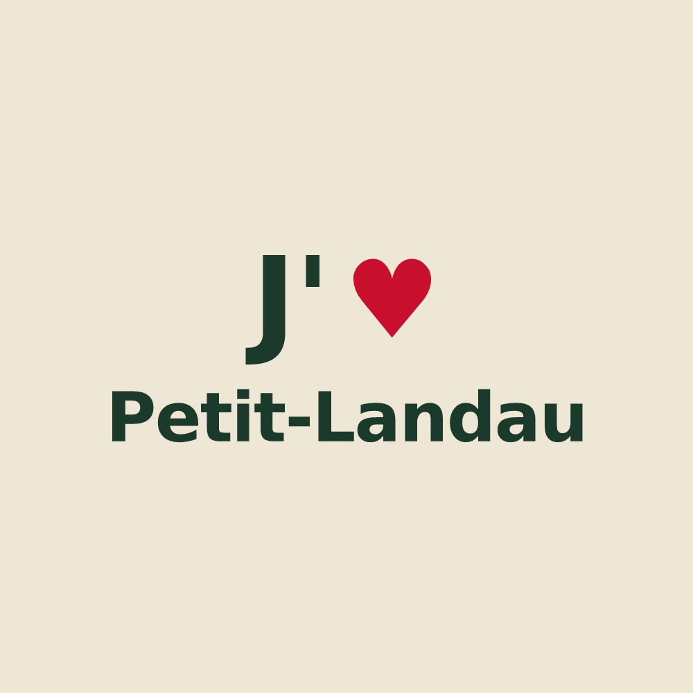 Tote bag personnalisé Petit-Landau — design « J'aime Petit-Landau » imprimé sur le tote bag