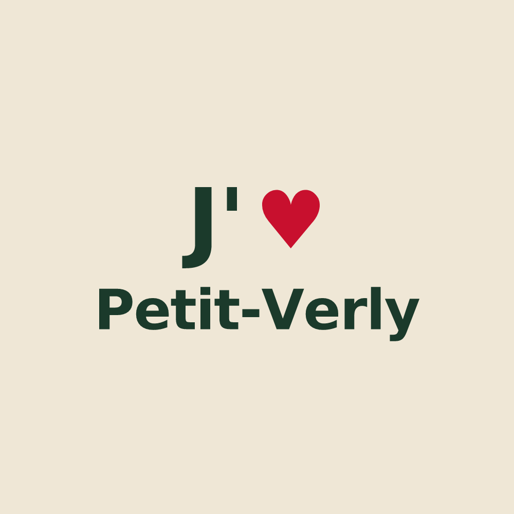 Tote bag personnalisé Petit-Verly — design J'aime Petit-Verly