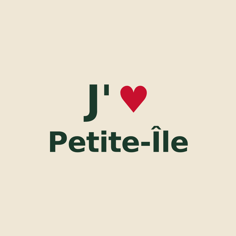 Tote bag personnalisé Petite-Île — design J'aime Petite-Île