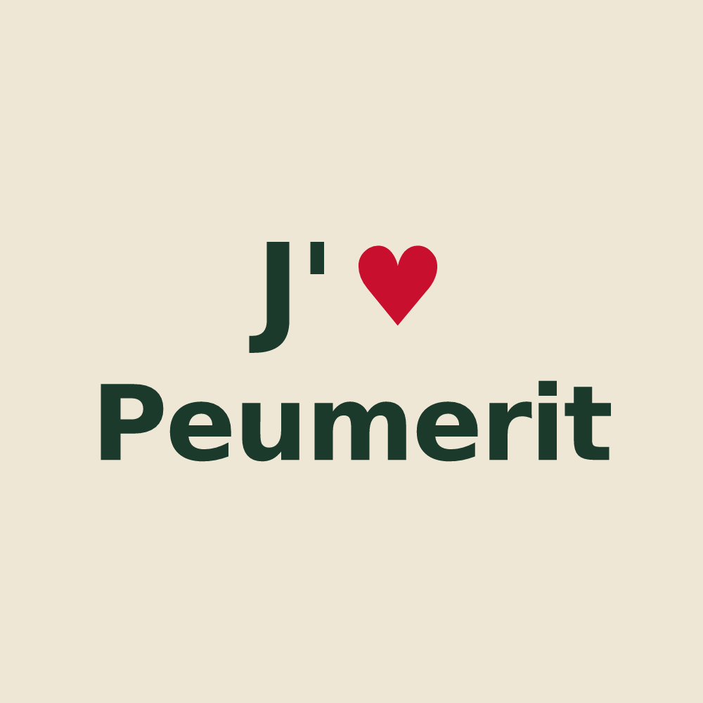 Tote bag personnalisé Peumerit — design J'aime Peumerit