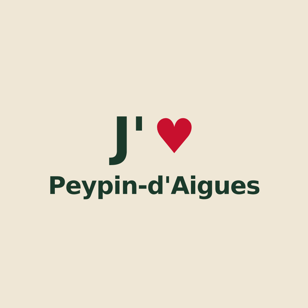 Tote bag personnalisé Peypin-d'Aigues — design J'aime Peypin-d'Aigues