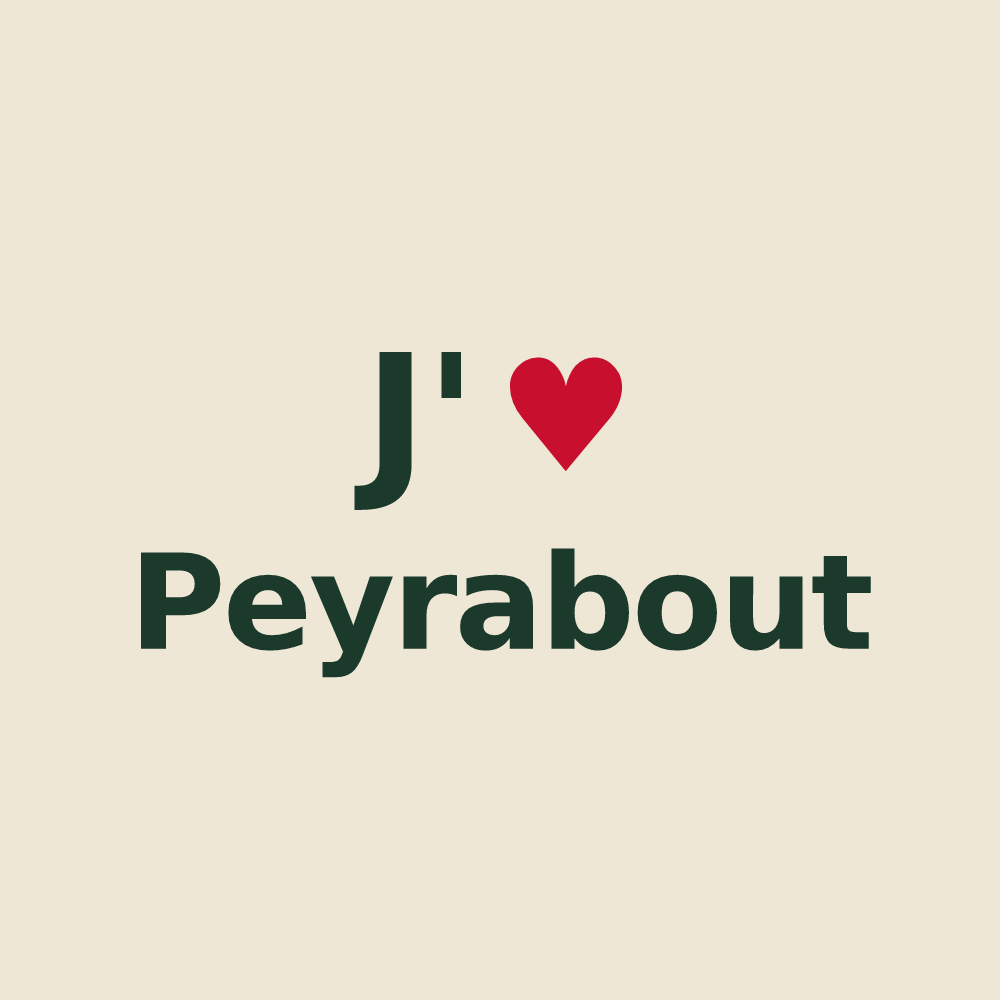 Tote bag personnalisé Peyrabout — design J'aime Peyrabout