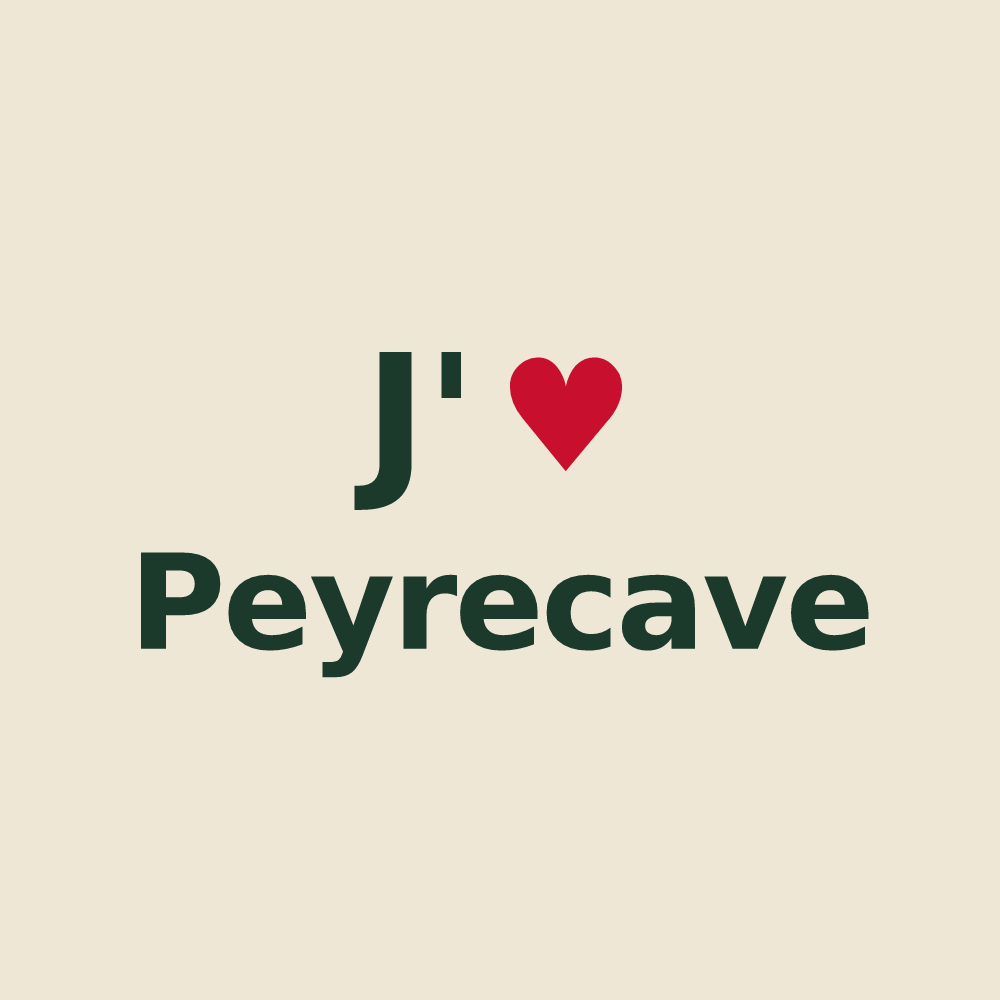 Tote bag personnalisé Peyrecave — design J'aime Peyrecave