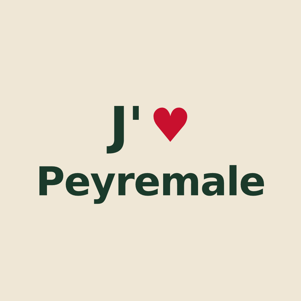 Tote bag personnalisé Peyremale — design J'aime Peyremale