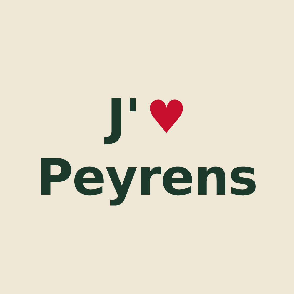Tote bag personnalisé Peyrens — design J'aime Peyrens