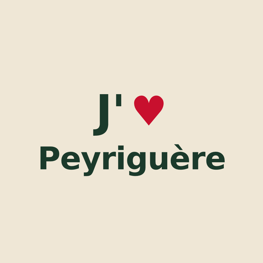 Tote bag personnalisé Peyriguère — design J'aime Peyriguère