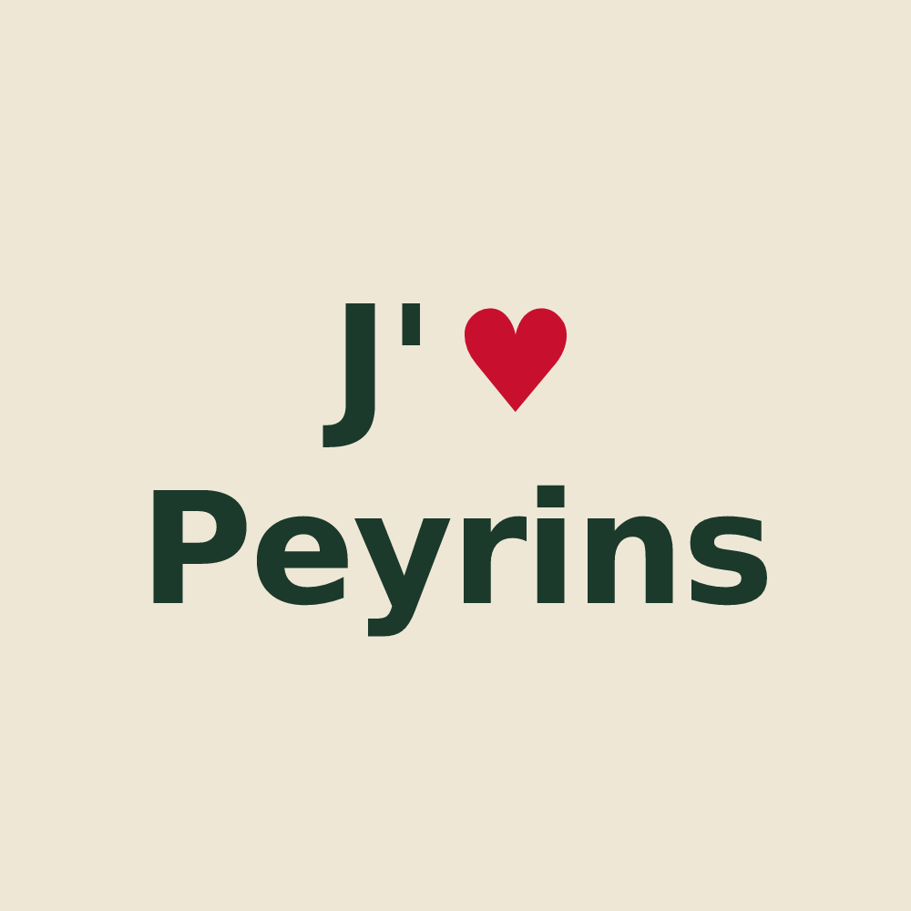 Tote bag personnalisé Peyrins — design J'aime Peyrins