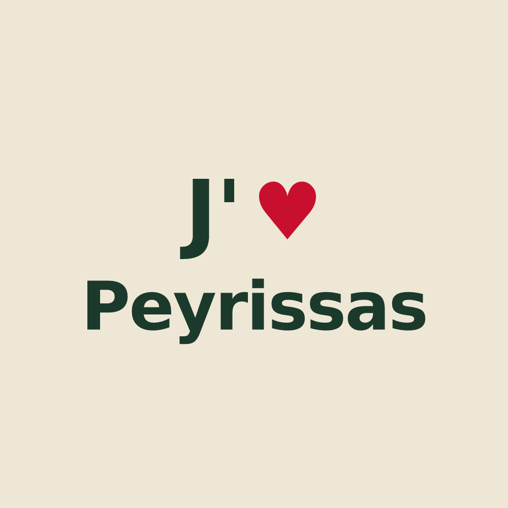 Tote bag personnalisé Peyrissas — design J'aime Peyrissas