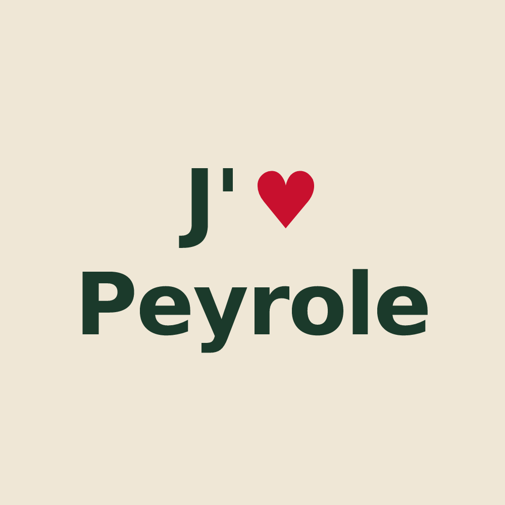 Tote bag personnalisé Peyrole — design « J'aime Peyrole » imprimé sur le tote bag