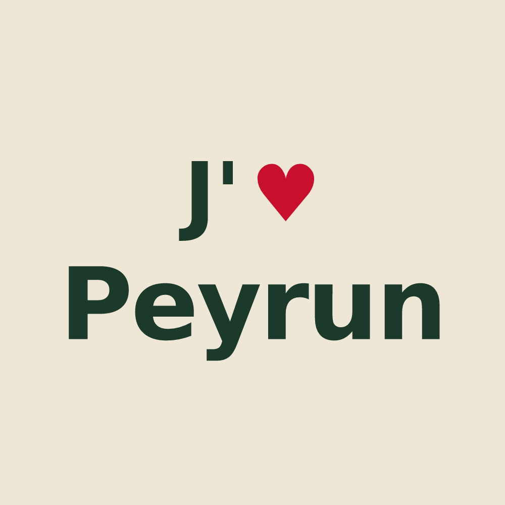 Tote bag personnalisé Peyrun — design J'aime Peyrun