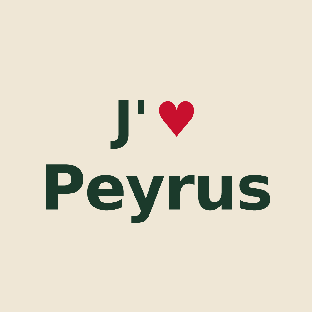 Tote bag personnalisé Peyrus — design J'aime Peyrus