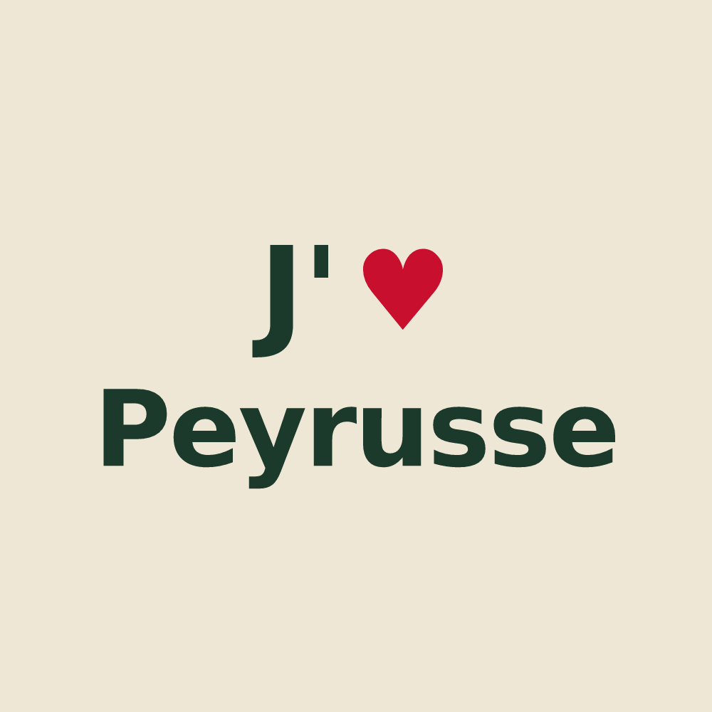 Tote bag personnalisé Peyrusse — design J'aime Peyrusse