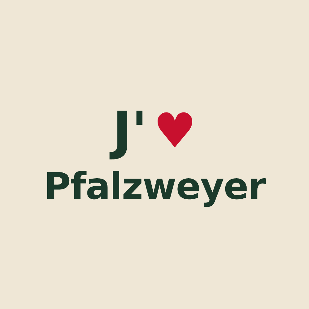 Tote bag personnalisé Pfalzweyer — design « J'aime Pfalzweyer » imprimé sur le tote bag