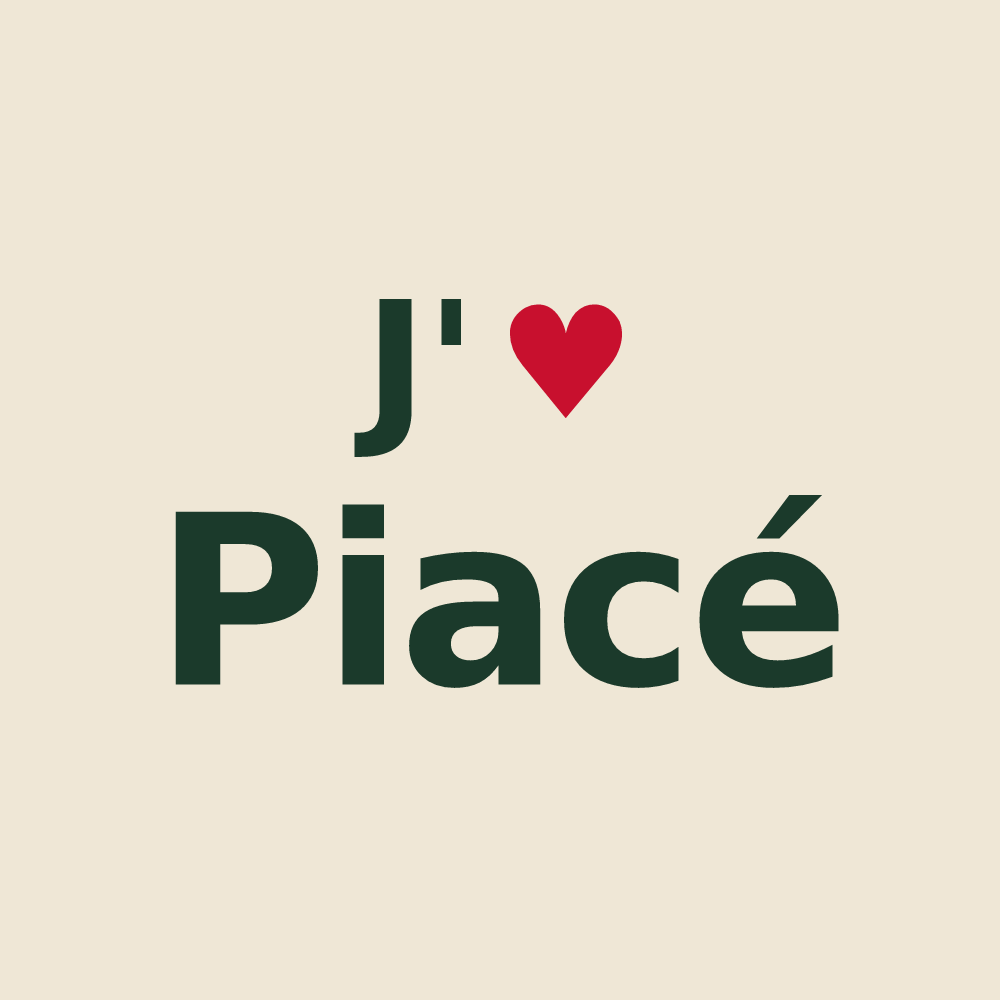 Tote bag personnalisé Piacé — design J'aime Piacé