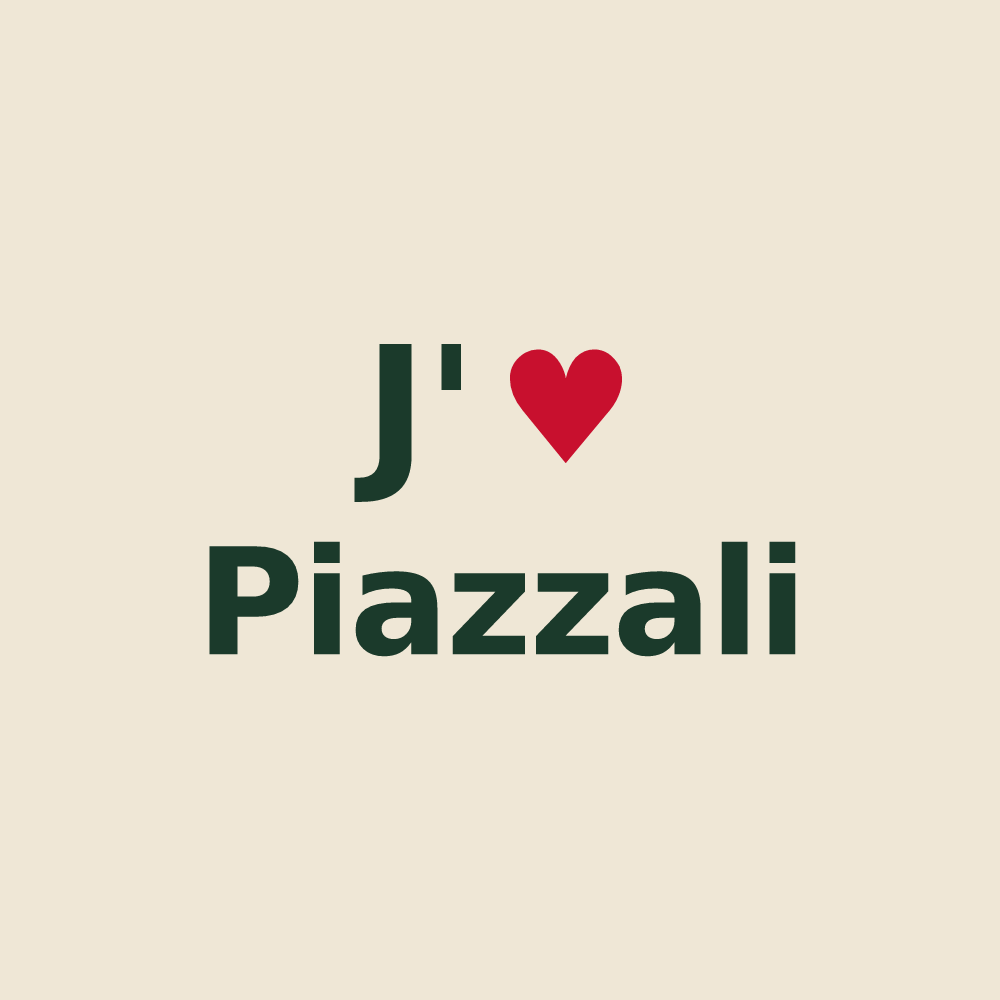 Tote bag personnalisé Piazzali — design J'aime Piazzali