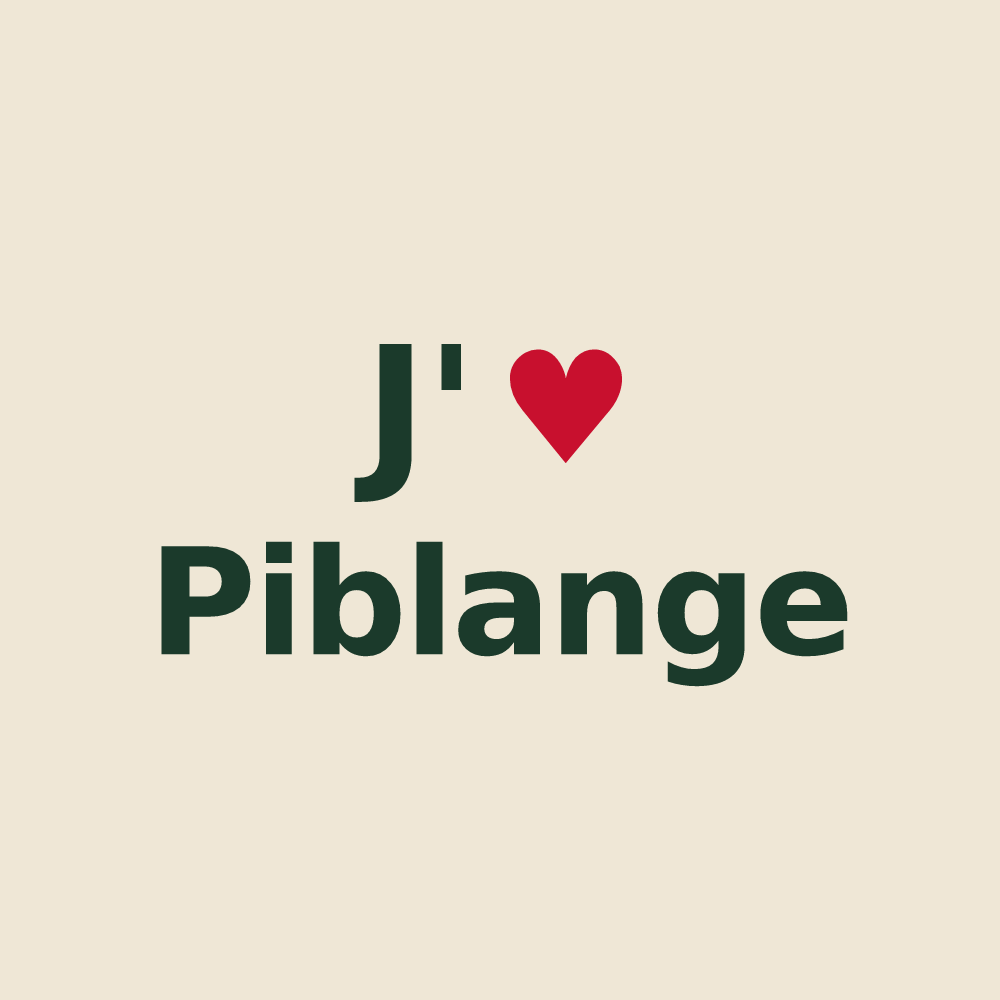 Tote bag personnalisé Piblange — design « J'aime Piblange » imprimé sur le tote bag