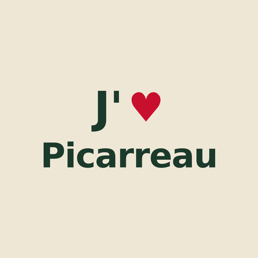 Tote bag personnalisé Picarreau — design J'aime Picarreau