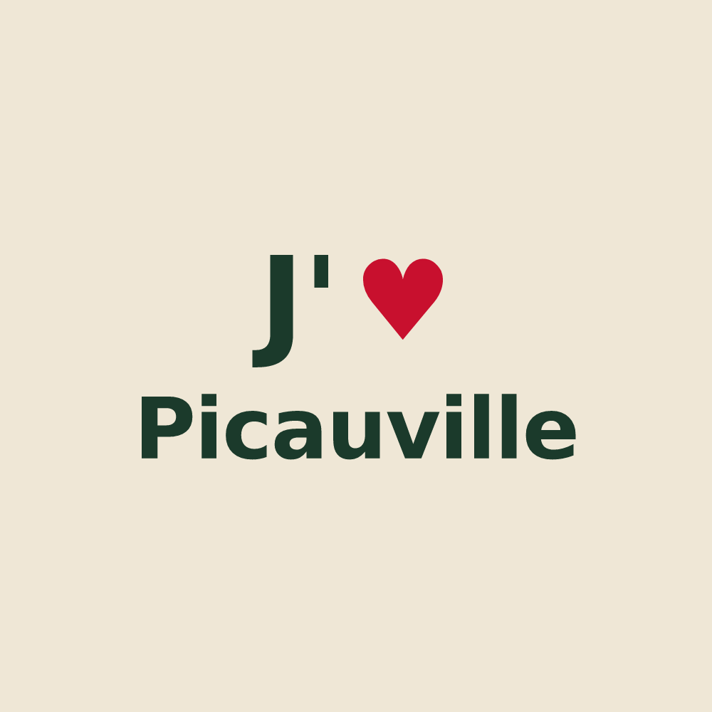 Tote bag personnalisé Picauville — design J'aime Picauville