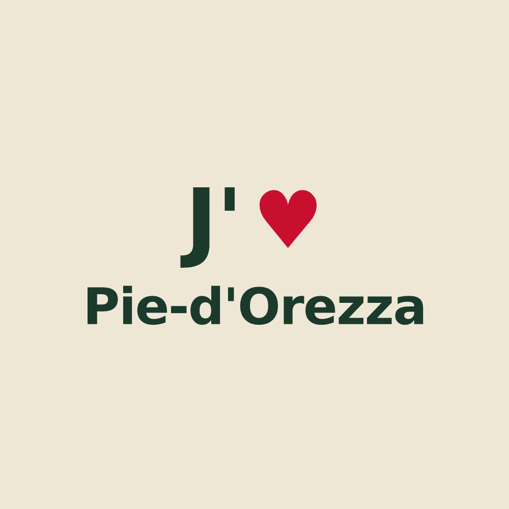 Tote bag personnalisé Pie-d'Orezza — design J'aime Pie-d'Orezza