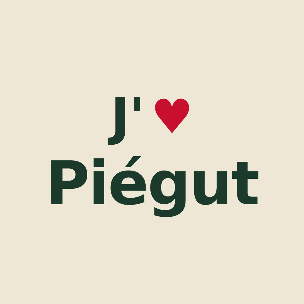 Tote bag personnalisé Piégut — design J'aime Piégut