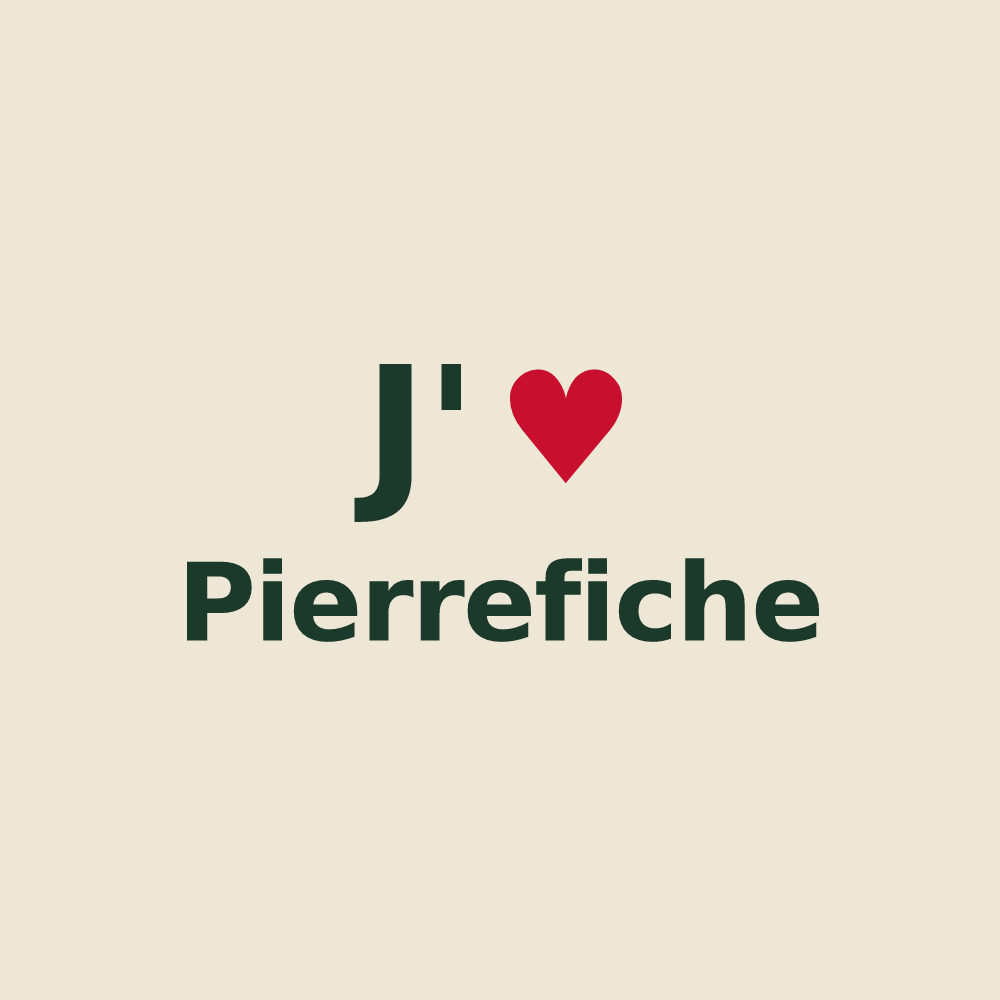 Tote bag personnalisé Pierrefiche — design J'aime Pierrefiche