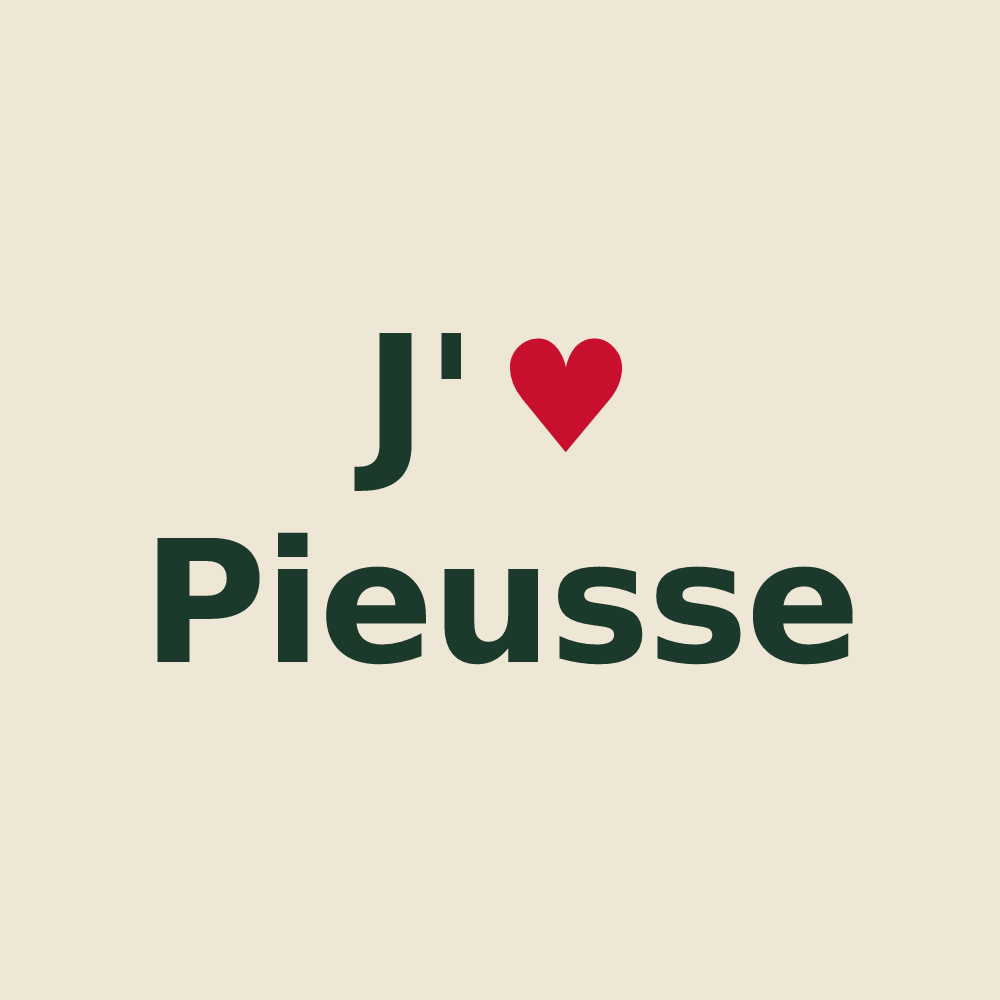 Tote bag personnalisé Pieusse — design J'aime Pieusse
