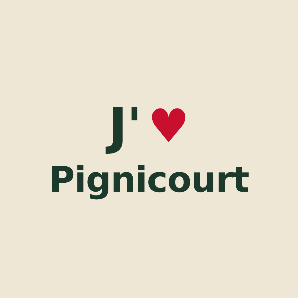 Tote bag personnalisé Pignicourt — design J'aime Pignicourt