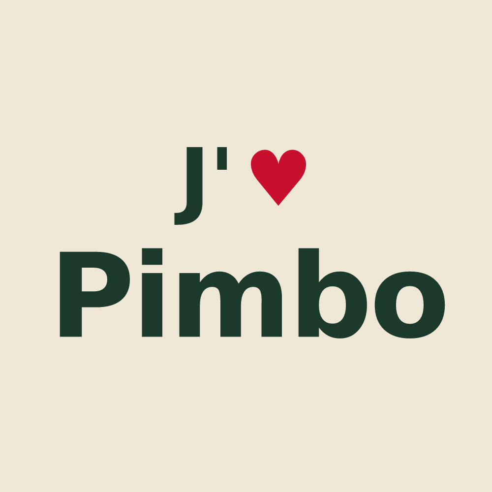 Tote bag personnalisé Pimbo — design J'aime Pimbo