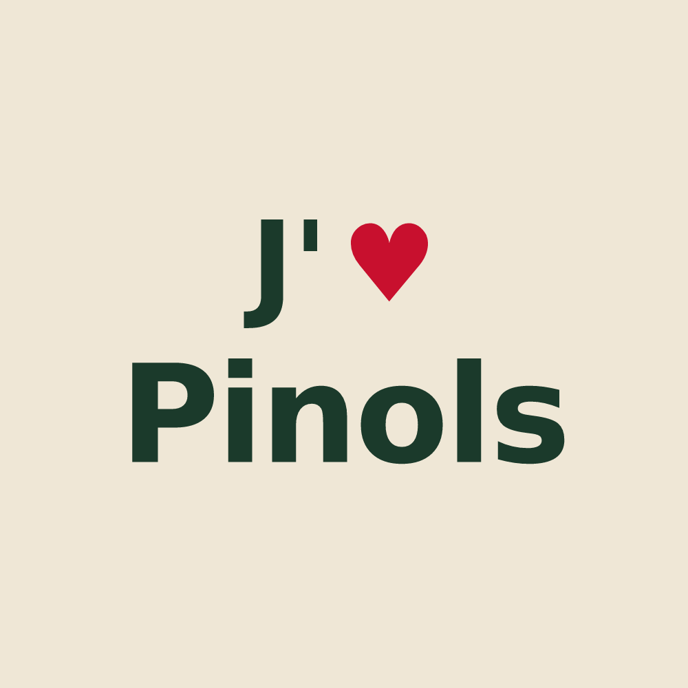 Tote bag personnalisé Pinols — design J'aime Pinols